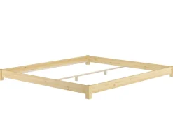 Erst-Holz Flaches Ehebett Bodenbett Doppelbett 180 x 200 Kiefer Modell 51 Rollrost inkl.