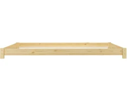 Erst-Holz Flaches Ehebett Bodenbett Doppelbett 180 x 200 Kiefer Modell 51 Rollrost inkl.