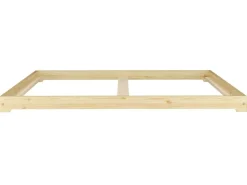 Erst-Holz Futonbett Massivholz Extra Niedrig Kiefer Massivholz 140 x 200 Rollrost inkl.