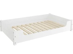 Erst-Holz Hundesofa XXL für Dogge Bernhardiner Tierbett 120 x 70 cm Kiefer Weiß Rollrost inkl.* Kissenbezüge