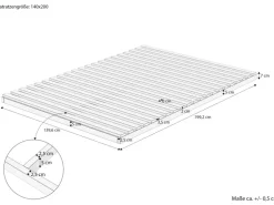 Erst-Holz Niederflurbett Metallfrei 140 x 200 Futon Lattenrost Fichte Modell 97 ohne Zubehör* Betten