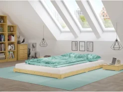 Erst-Holz Niedrigbett Futon Unbehandeltes Holz Loftbett 180 x 200 cm Fichte Tanne Modell 47 ohne Zubehör* Betten