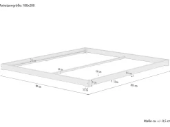 Erst-Holz Niedrigbett Futon Unbehandeltes Holz Loftbett 180 x 200 cm Fichte Tanne Modell 47 ohne Zubehör* Betten