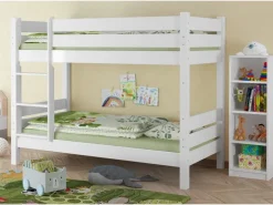 Erst-Holz Teilbares Etagenbett 100 x 200 Kiefer Weiß für Erwachsene Modell 16 ohne Zubehör* Betten|Leitern