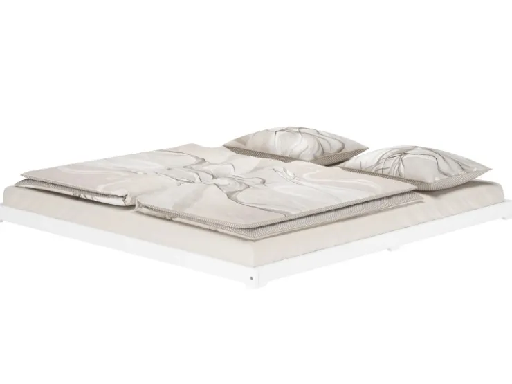 Erst-Holz Weißes Niederflurbett Futonbett Kieferholzbett 180 x 200 Modell 47 ohne Zubehör