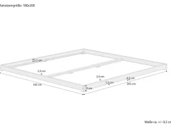 Erst-Holz Weißes Niederflurbett Futonbett Kieferholzbett 180 x 200 Modell 47 ohne Zubehör