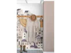 ESTAhome Fototapete Mediterrane Häuser Beige und Grau 200 x 279 cm 159260* Fototapeten