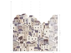 ESTAhome Fototapete Mediterrane Häuser Beige und Grau 200 x 279 cm 159260* Fototapeten