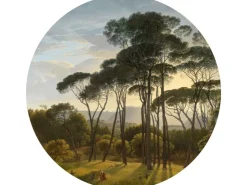ESTAhome Selbstklebende Runde Tapete Italienische Landschaft Dunkelgrün Ø 140 cm 159011* Wandtattoos