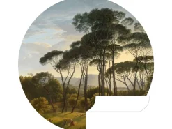 ESTAhome Selbstklebende Runde Tapete Italienische Landschaft Dunkelgrün Ø 140 cm 159011* Wandtattoos