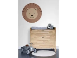 ESTAhome Selbstklebende Runde Tapete Tierköpfe Braun und Beige Ø 70 cm 158975* Wandtattoos