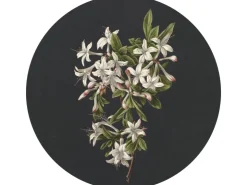 ESTAhome Selbstklebende Runde Tapete Blüte Hellrosa und Schwarz Ø 70 cm 158992