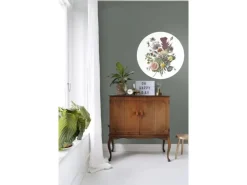 ESTAhome Selbstklebende Runde Tapete Blumenstrauß Grün Rosa und Gelb Ø 70 cm 158996* Wandtattoos