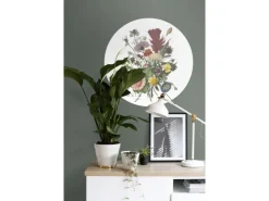 ESTAhome Selbstklebende Runde Tapete Blumenstrauß Grün Rosa und Gelb Ø 70 cm 158996* Wandtattoos