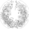 ESTAhome Selbstklebende Runde Tapete Blumenzeichnungen Schwarz-Weiß Ø 140 cm 159109* Wandtattoos