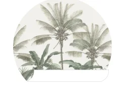 ESTAhome Selbstklebende Runde Tapete Palmen Hellbeige und Graugrün Ø 70 cm 158983* Wandtattoos