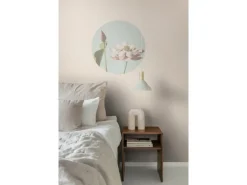 ESTAhome Selbstklebende Runde Tapete Lotusblume Altrosa und Graublau Ø 70 cm 158994* Wandtattoos