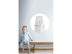 ESTAhome Selbstklebende Runde Tapete Bären Hellgrau Ø 70 cm 158976* Wandtattoos
