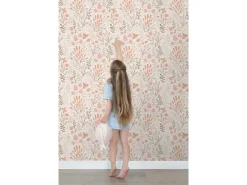 ESTAhome Tapete Blätter und Blumen und Orange 50 x 900 cm