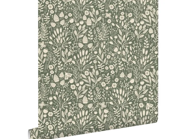 ESTAhome Tapete Blumen Grün 50 x 900 cm* Dekorative Tapeten