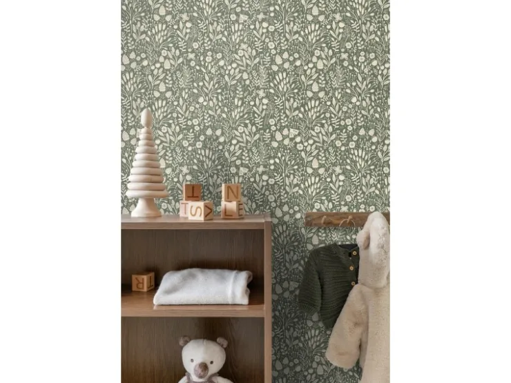 ESTAhome Tapete Blumen Grün 50 x 900 cm* Dekorative Tapeten