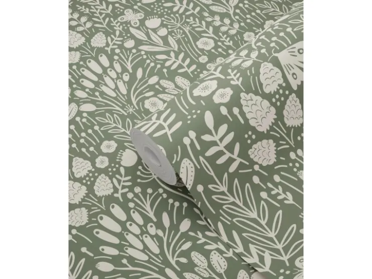 ESTAhome Tapete Blumen Grün 50 x 900 cm* Dekorative Tapeten