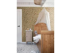 ESTAhome Tapete Blumen Ockergelb und Beigebraun 50 x 900 cm* Tapetenmuster
