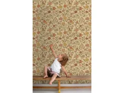 ESTAhome Tapete Blumen Ockergelb und Beigebraun 50 x 900 cm* Tapetenmuster
