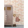 ESTAhome Tapete Blumenmuster Violettrosa Terrakotta und Beige 50 x 900 cm 139674