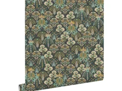 ESTAhome Tapete Blumenmuster im Jugendstil Grau Blau und Beige 50 x 900 cm* Dekorative Tapeten