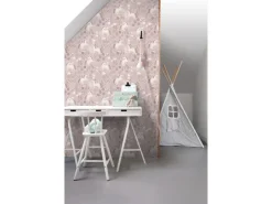 ESTAhome Tapete Einhörner Aubergineviolett 53 cm x 10.05 m* Dekorative Tapeten