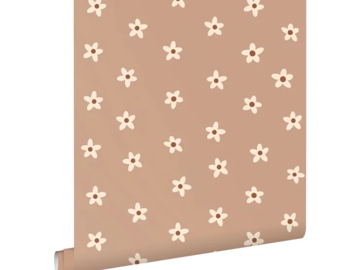 ESTAhome Tapete Gänseblümchen Terrakottarosa 53 cm x 10.05 m* Dekorative Tapeten