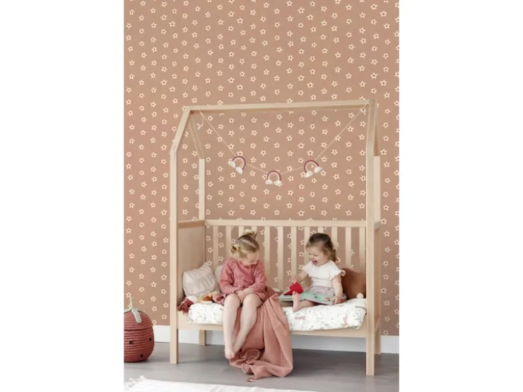 ESTAhome Tapete Gänseblümchen Terrakottarosa 53 cm x 10.05 m* Dekorative Tapeten