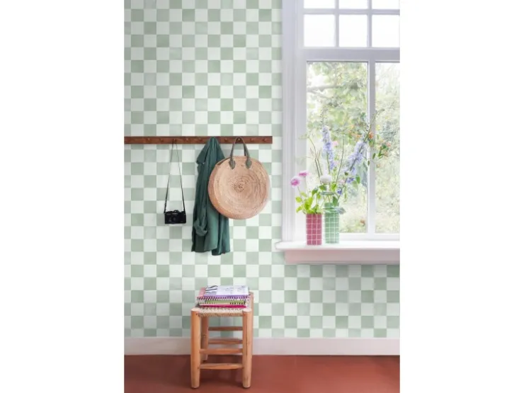 ESTAhome Tapete Karomuster 53 cm x 10.05 m