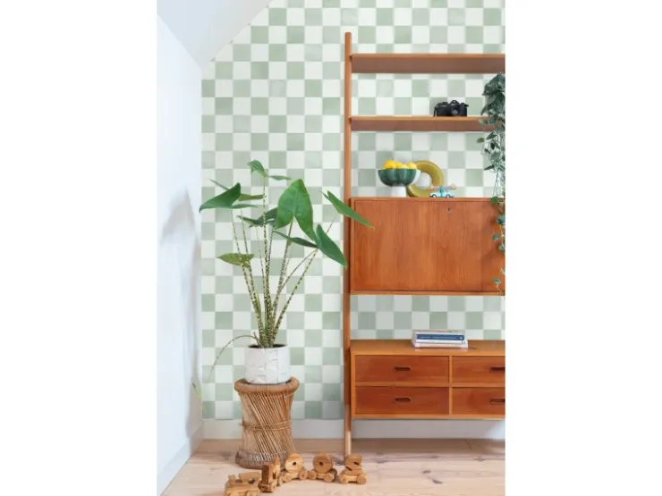 ESTAhome Tapete Karomuster 53 cm x 10.05 m