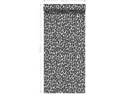 ESTAhome Tapete Panter Schwarz und Weiß 53 cm x 10,05 m 136810