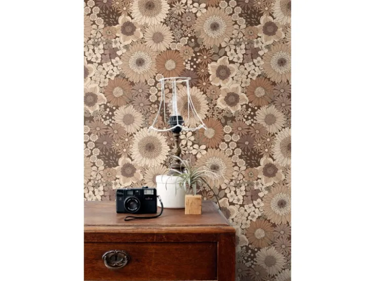 ESTAhome Tapete Retro Blumen 50 x 900 cm
