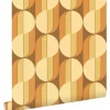 ESTAhome Tapete Retro-Ornamente Orange und Braun 50 x 900 cm