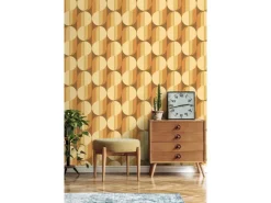 ESTAhome Tapete Retro-Ornamente Orange und Braun 50 x 900 cm