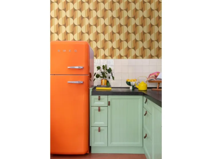 ESTAhome Tapete Retro-Ornamente Orange und Braun 50 x 900 cm
