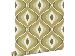 ESTAhome Tapete Retro-Ornamente Graugrün 50 x 900 cm 130987* Dekorative Tapeten