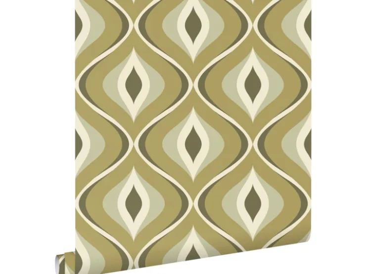 ESTAhome Tapete Retro-Ornamente Graugrün 50 x 900 cm 130987* Dekorative Tapeten