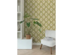ESTAhome Tapete Retro-Ornamente Graugrün 50 x 900 cm 130987* Dekorative Tapeten