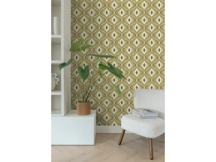 ESTAhome Tapete Retro-Ornamente Graugrün 50 x 900 cm 130987* Dekorative Tapeten