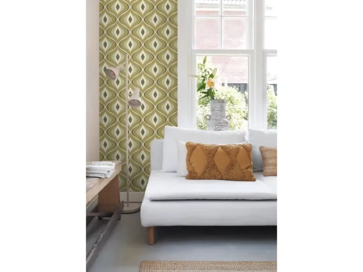 ESTAhome Tapete Retro-Ornamente Graugrün 50 x 900 cm 130987* Dekorative Tapeten