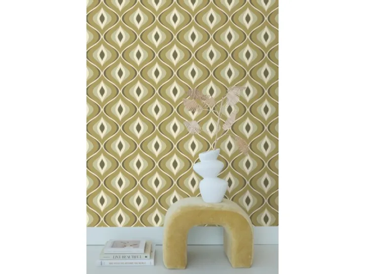 ESTAhome Tapete Retro-Ornamente Graugrün 50 x 900 cm 130987* Dekorative Tapeten