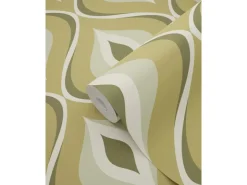 ESTAhome Tapete Retro-Ornamente Graugrün 50 x 900 cm 130987* Dekorative Tapeten