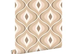 ESTAhome Tapete Retro-Ornamente Beige und Braun 50 x 900 cm* Dekorative Tapeten