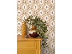 ESTAhome Tapete Retro-Ornamente Beige und Braun 50 x 900 cm* Dekorative Tapeten