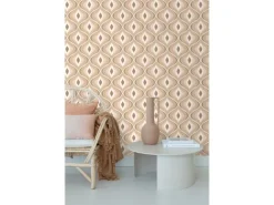 ESTAhome Tapete Retro-Ornamente Beige und Braun 50 x 900 cm* Dekorative Tapeten
